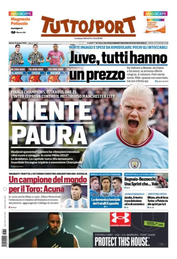 Prima pagina Tuttosport (10 giugno)