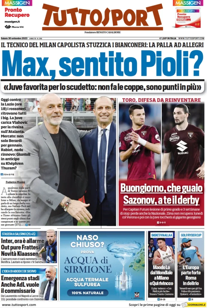Tuttosport 30 settembre 2023