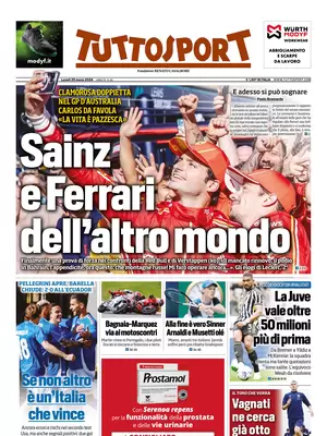 Prima pagina Tuttosport (25 marzo 2024)