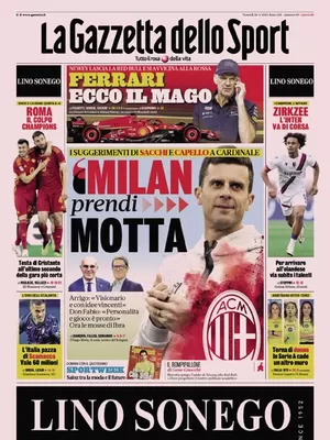 Prima pagina La Gazzetta dello Sport (26 aprile 2024)