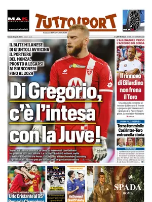 Prima pagina Tuttosport (26 aprile 2024)