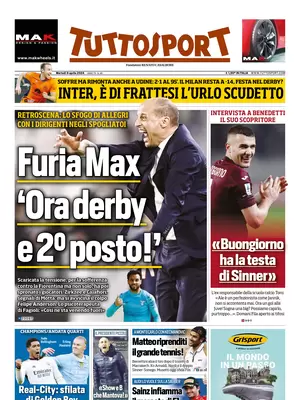Prima pagina Tuttosport (9 aprile 2024)