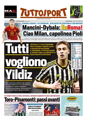 Prima pagina Tuttosport (19 aprile 2024)