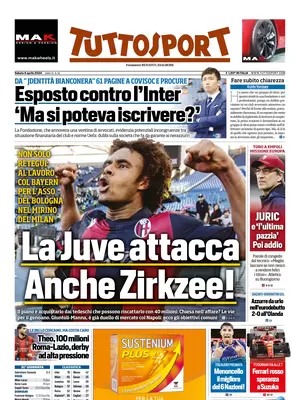 Prima pagina Tuttosport (6 aprile 2024)