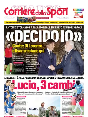 Prima pagina Corriere dello Sport (27 giugno 2024)