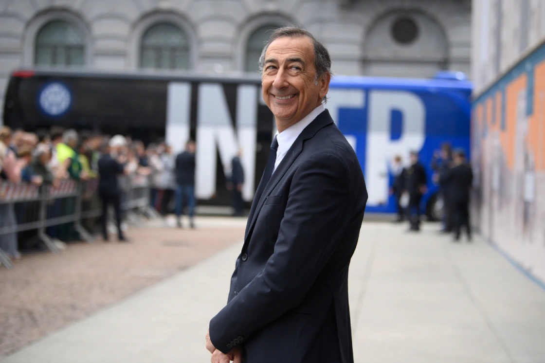 Giuseppe Sala Inter PSG maxischermo San Siro Giuseppe Sala Inter PSG maxischermo San Siro